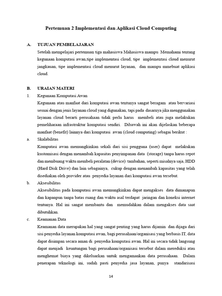 Manfaat dan Implementasi Cloud Computing | PDF