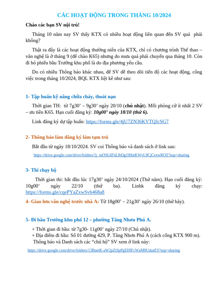 Các Ho T Đ NG Trong T10 | PDF