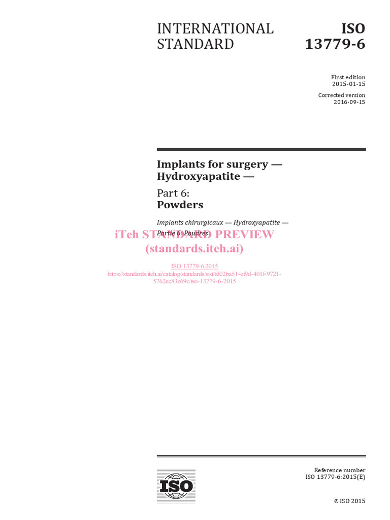 ISO-13779-6-2015 | PDF | Sintering | International Organization For ...