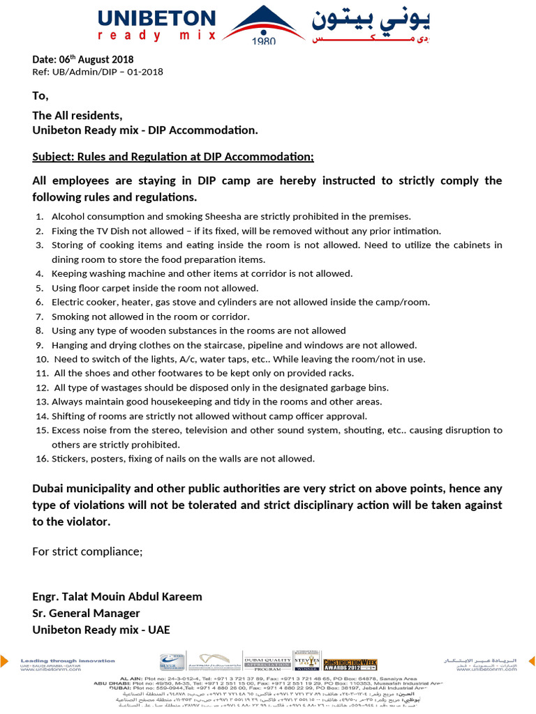 DIP Accommodation Rules Compliance | PDF | Home & Garden | Science ...