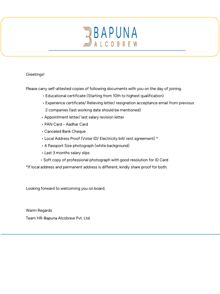 Documents Check List | PDF