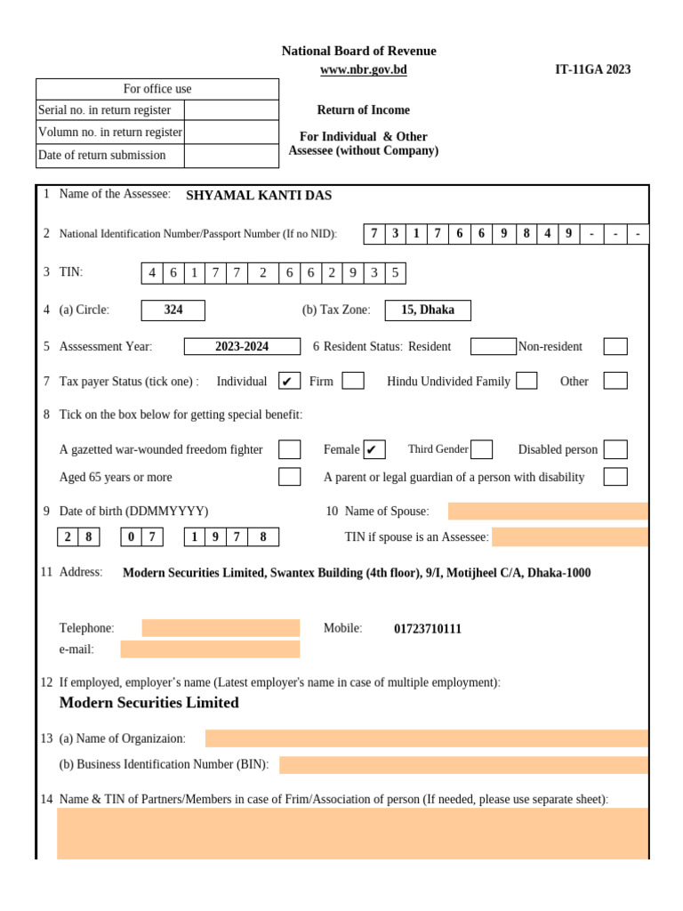 Individual Tax Return Form | PDF | Expense | Taxes