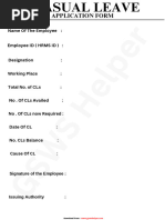 GSWS Leave Application Form | PDF