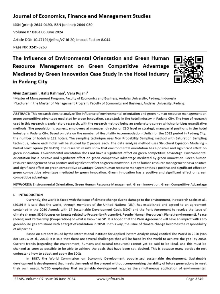 The Influence of Environmental Orientation and Gre | PDF | Coefficient ...