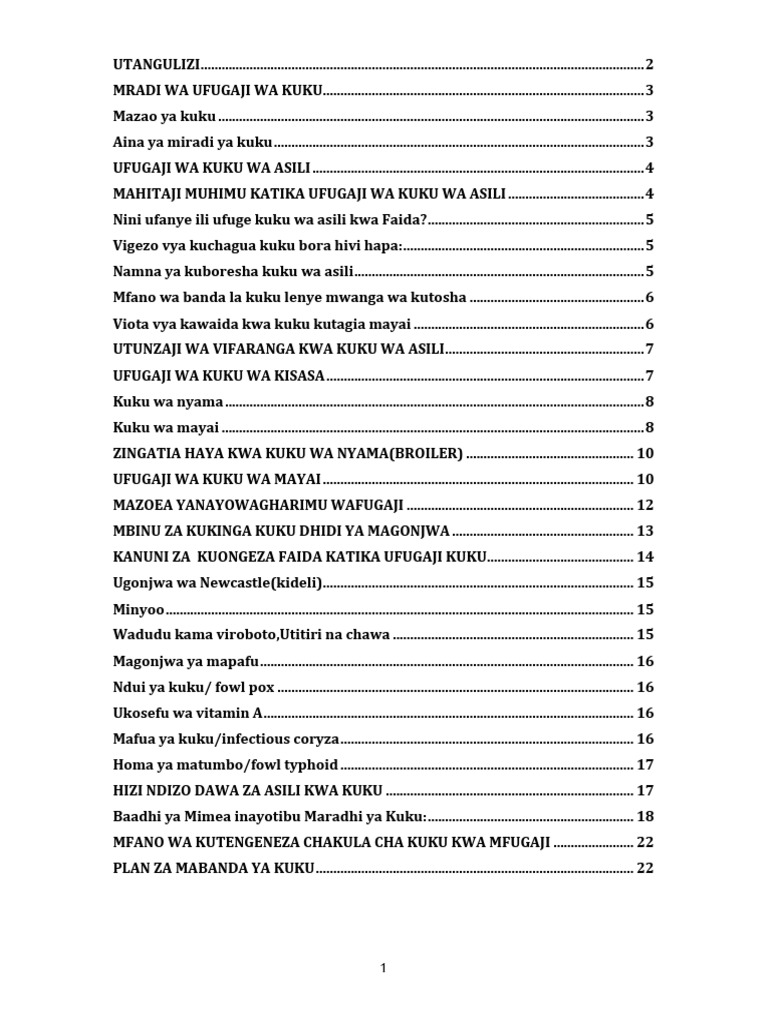 Ufugaji Wa Kuku | PDF