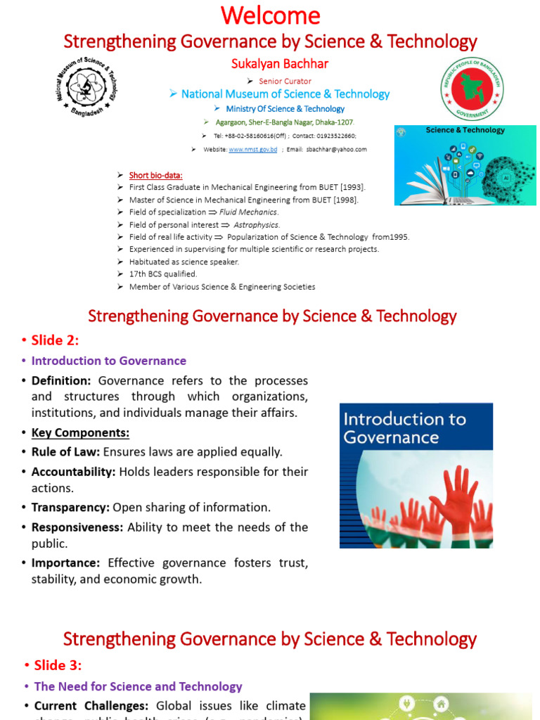 Enhancing Governance with Science & Technology | PDF | Governance ...