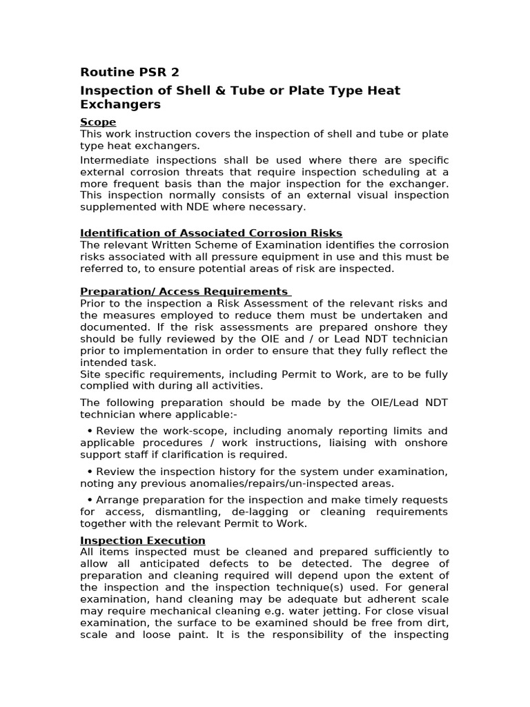 Heat Exchanger Inspection Guidelines | PDF | Corrosion | Nondestructive ...
