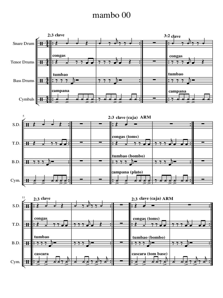 Mambo 01 | PDF | Batterie | Formes musicales