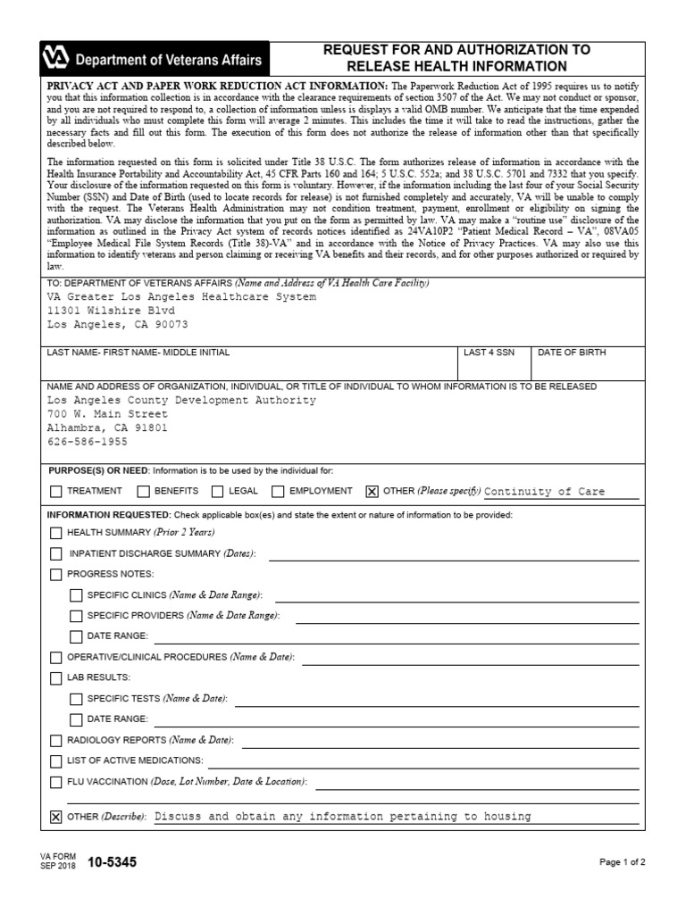 LACDA ROI | PDF | United States Department Of Veterans Affairs | Health ...