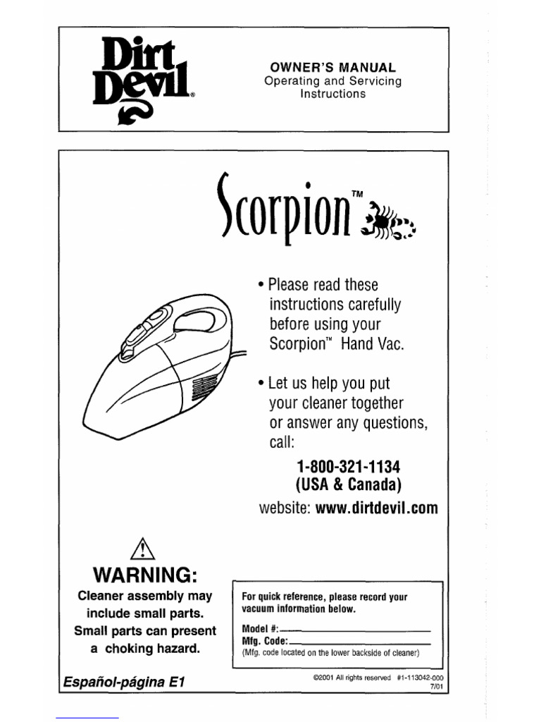 Scorpion Hand Held Vacuum | PDF | Vacuum Cleaner | Manufactured Goods