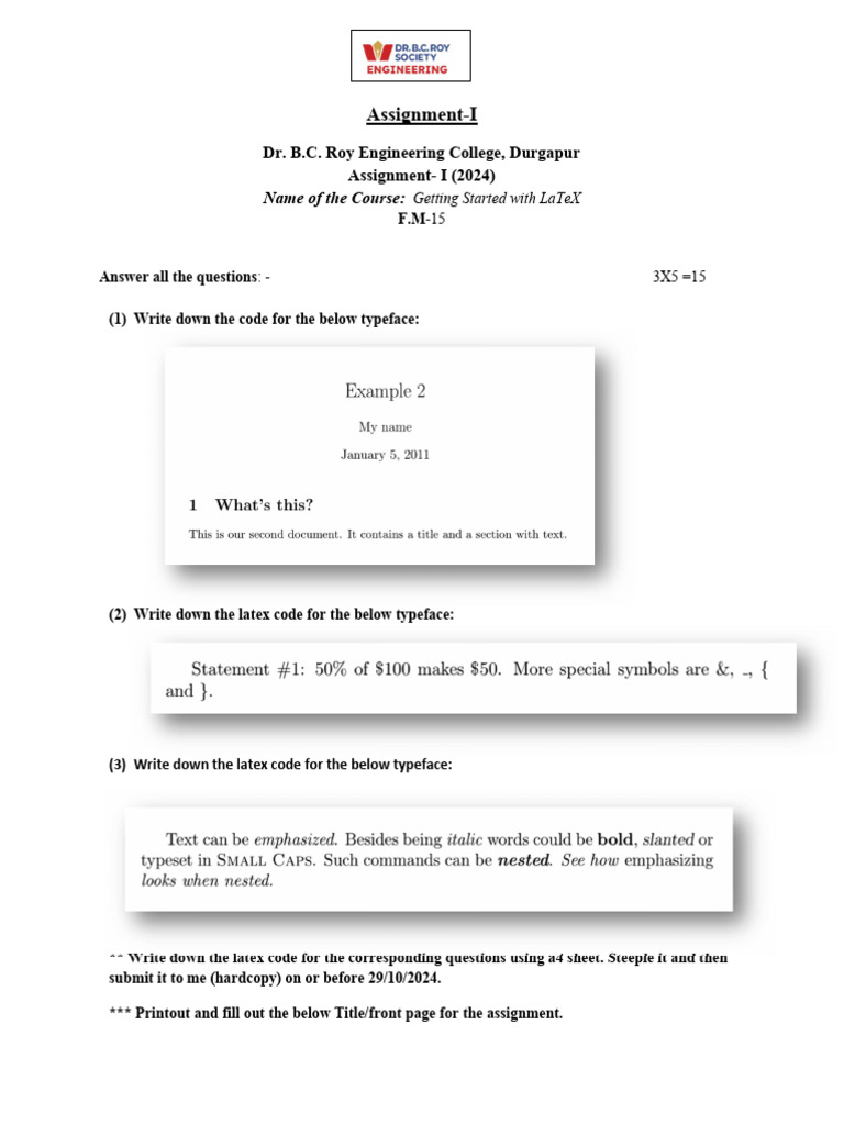 Assignment and Front Page | PDF