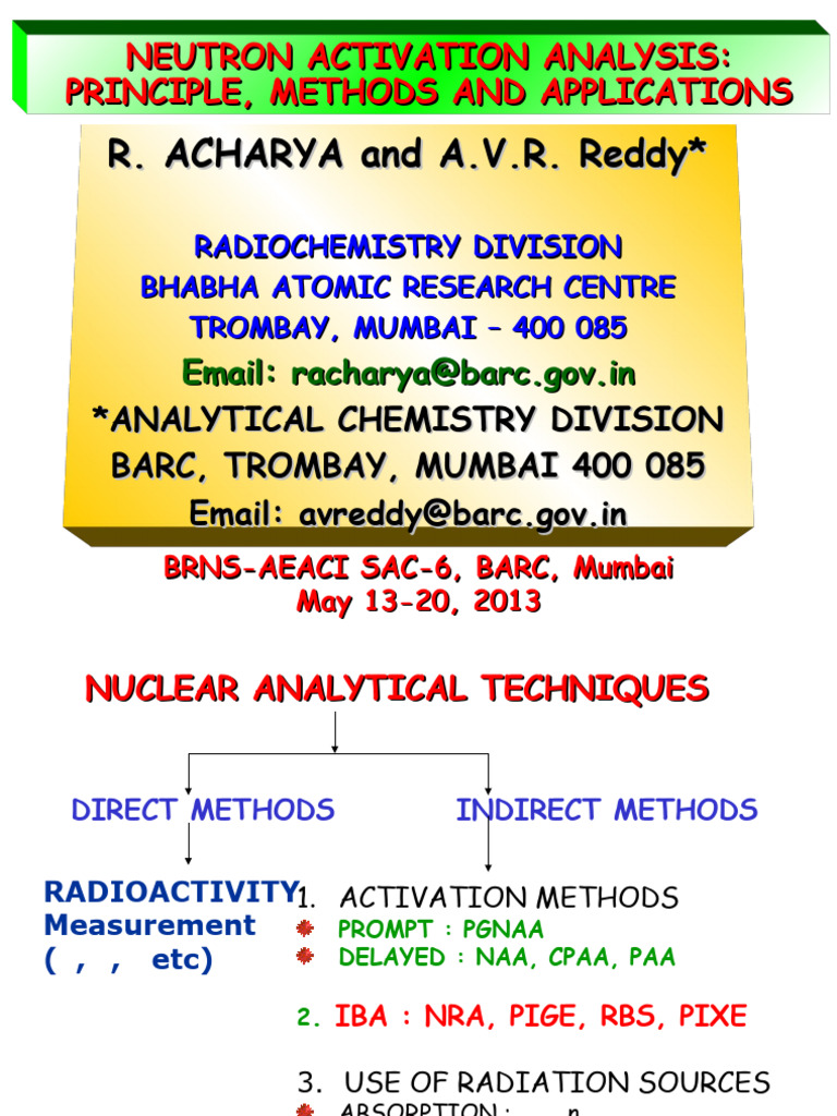 Neutron Activation Analysis Overview | PDF | Neutron | Gamma Ray