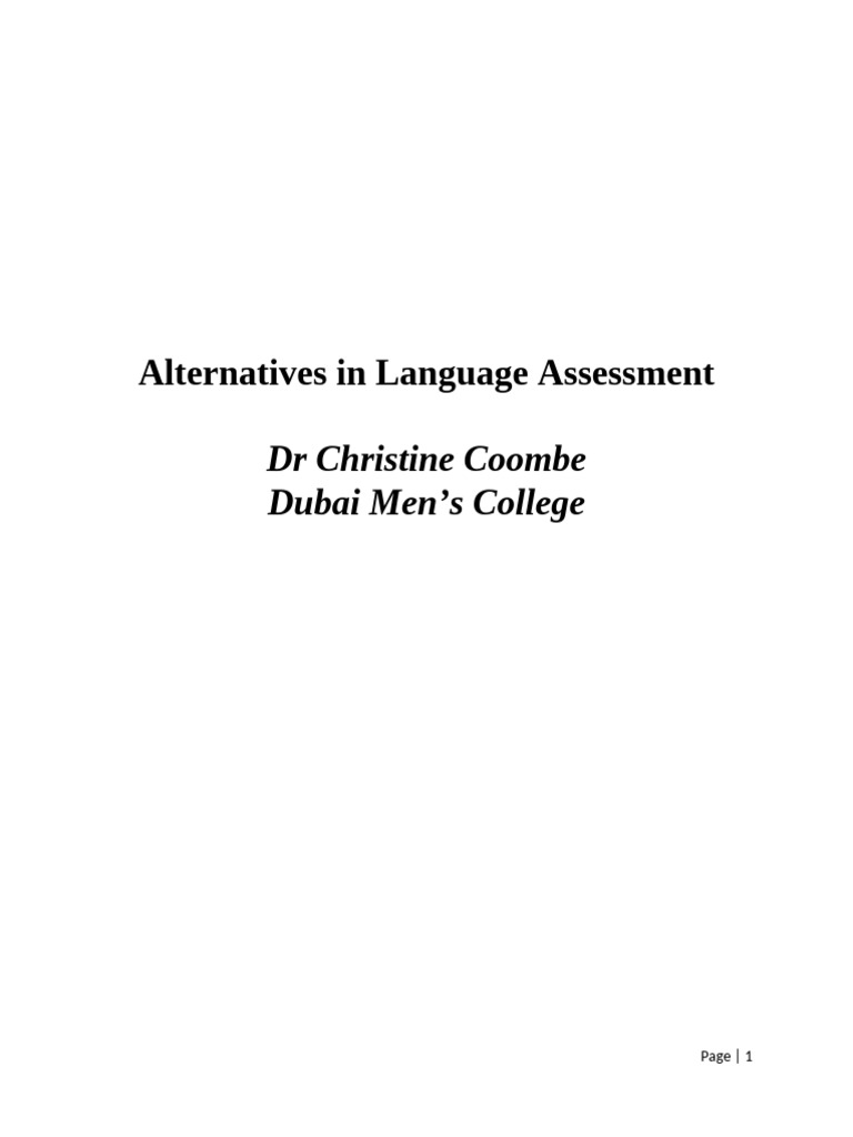 Coombe's Guide to Alternative Assessment | PDF | Educational Assessment ...