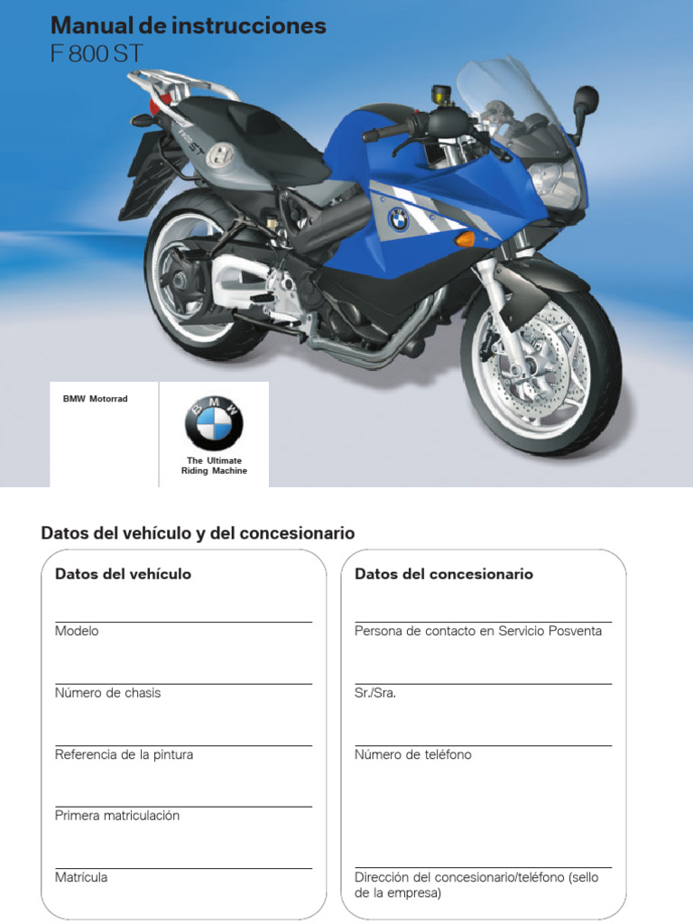 Manual f800st | PDF | Sistema de freno antibloqueo | BMW