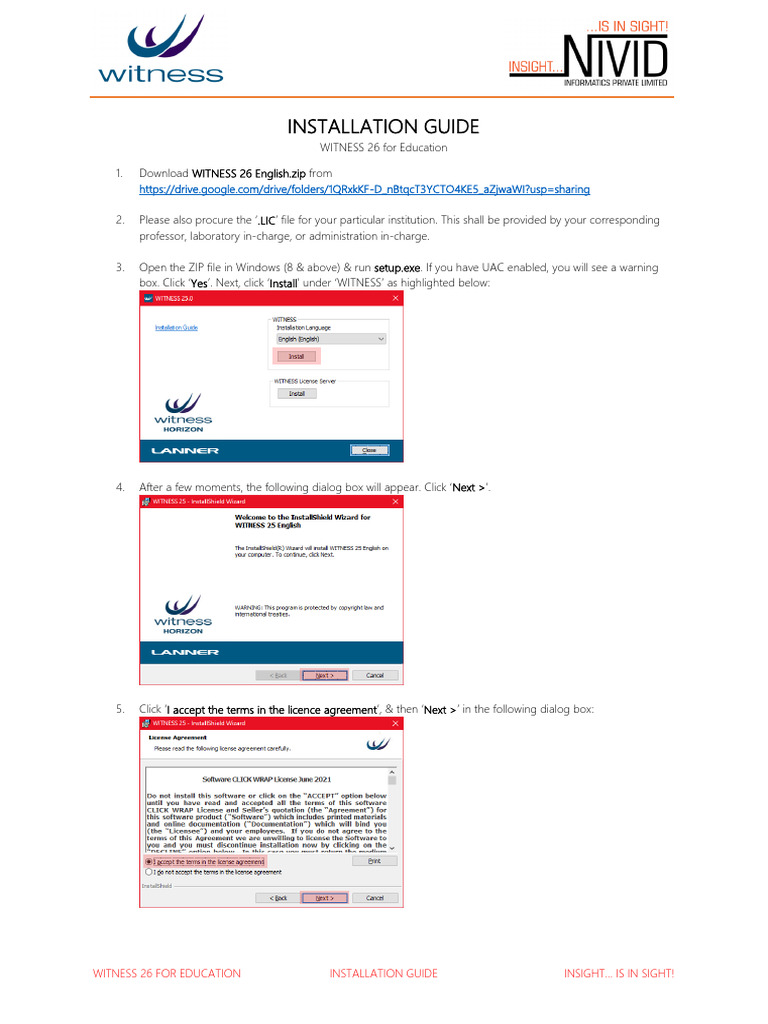 WITNESS 26 Installation Guide for Education | PDF | Business