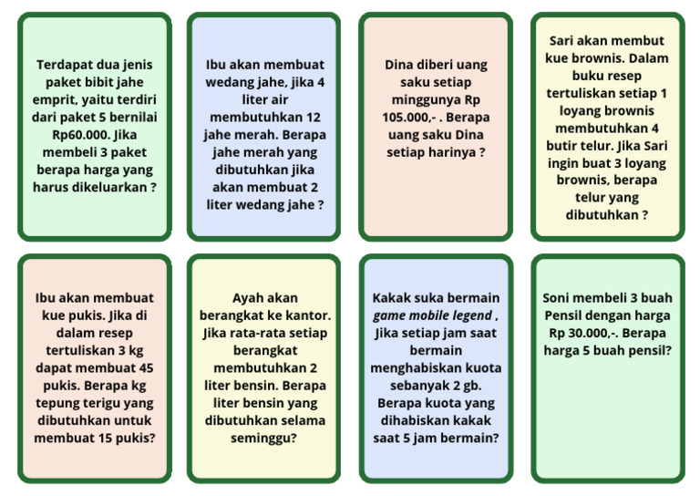 Hitung Biaya dan Bahan Masakan Sehari-hari | PDF