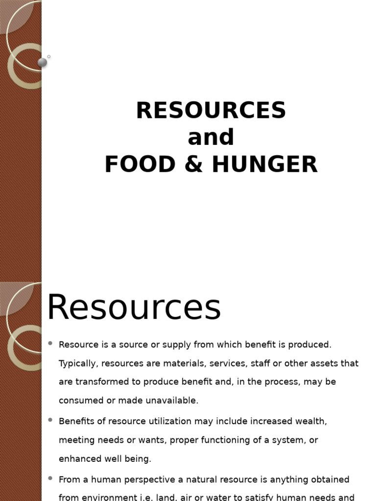 Resources and Food - Hunger 16052024 015458pm | PDF | Food Security ...