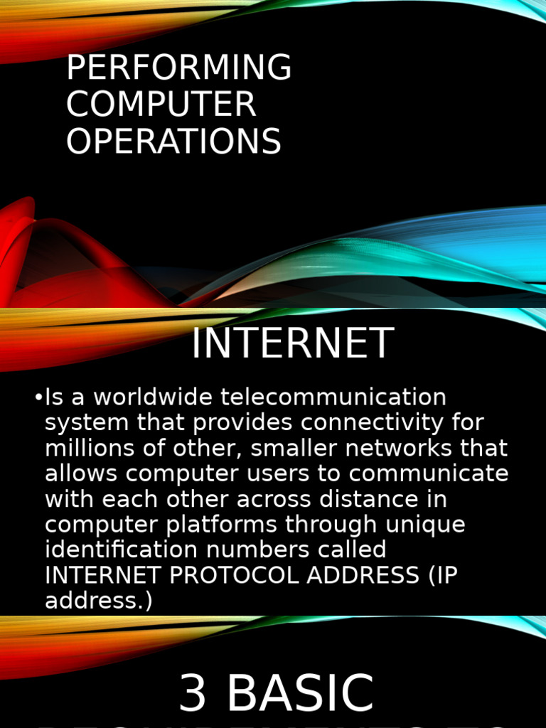 Performing Computer Operations | PDF | World Wide Web | Internet & Web