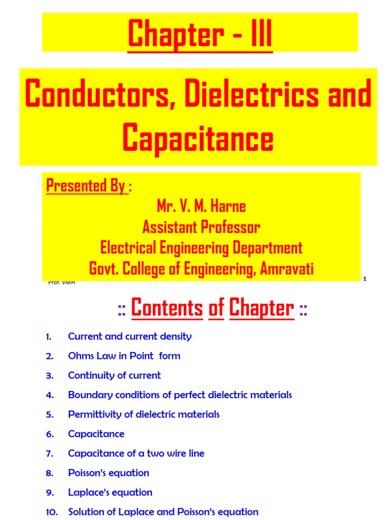 Chapter Iii Conductors Dielectrics And Capacitance Pdf Electrical