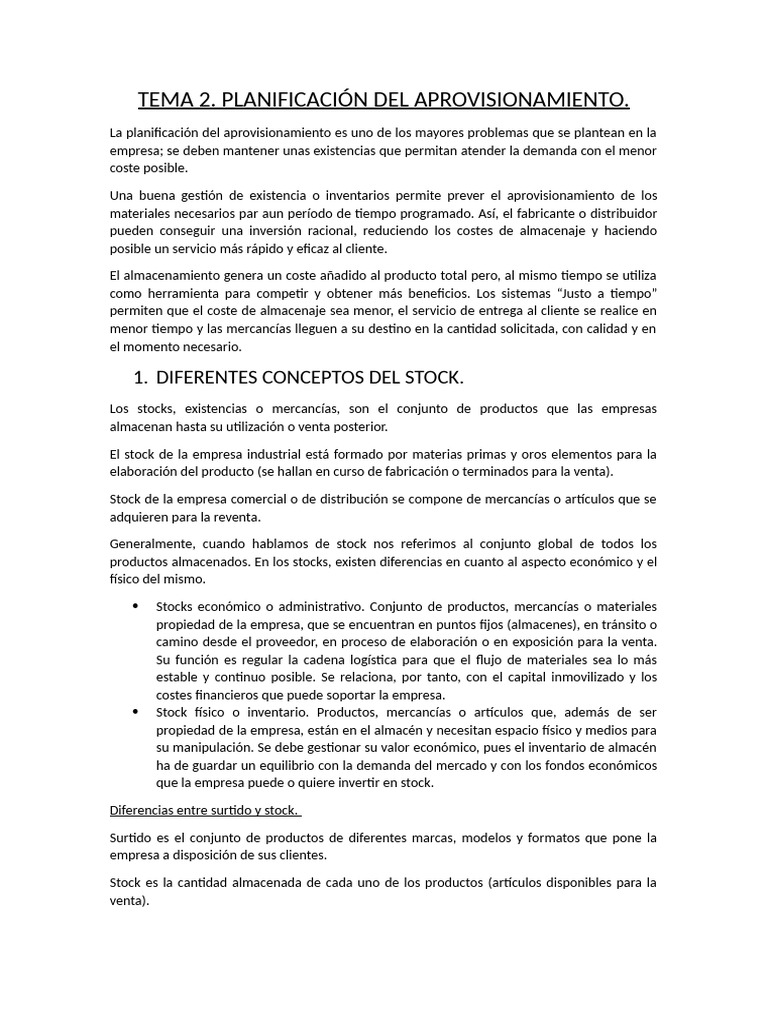 Optimización del Aprovisionamiento y Surtido | PDF | Lean Manufacturing ...