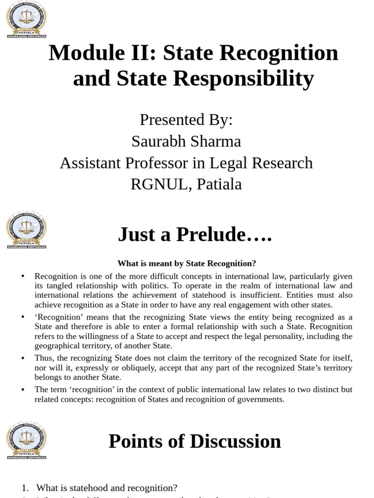 Module 2 (State Recognition and Wrongful Act) | PDF | International Law ...