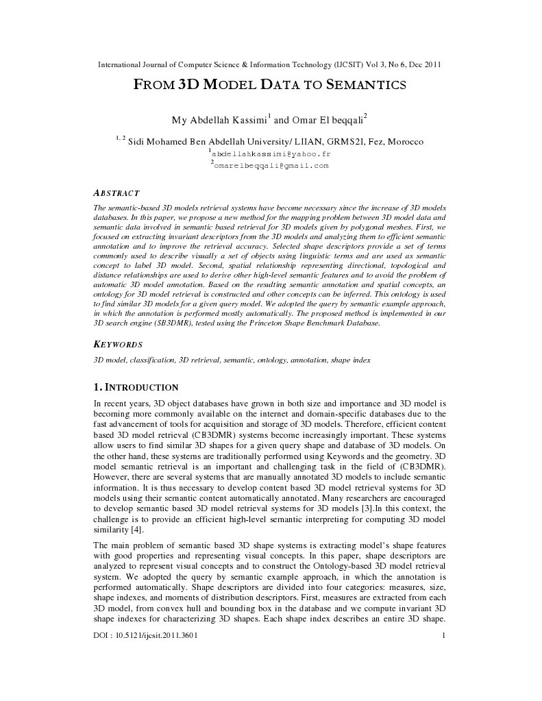 From 3D Model Data To Semantics | PDF | Ontology (Information Science