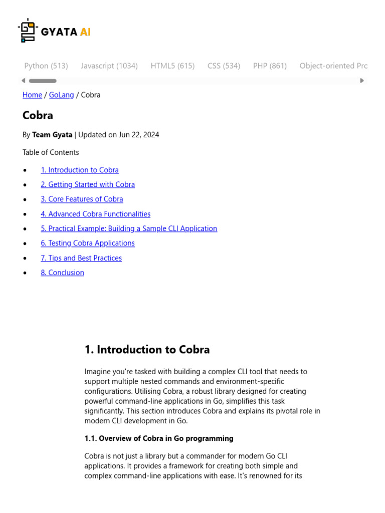 Mastering Cobra for Go CLI Development | PDF | Command Line Interface ...