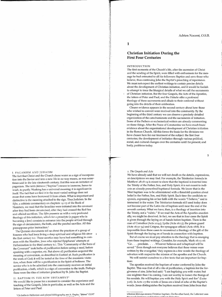 Battessimo christian initiation first four centuries pdf