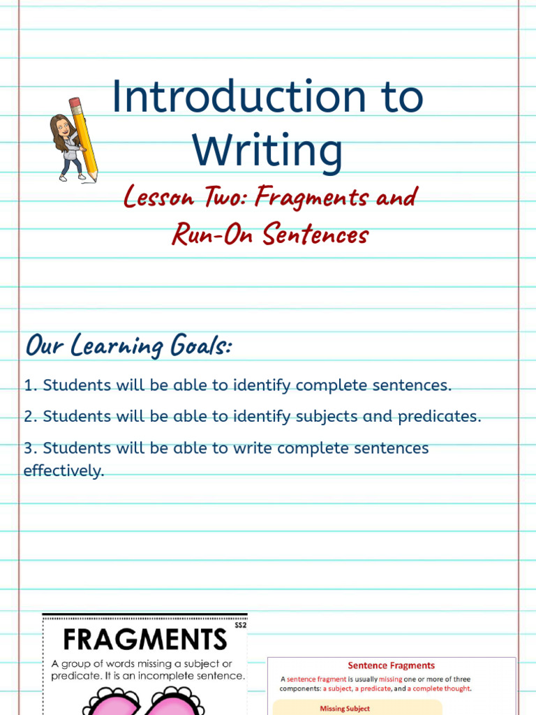 Fixing Sentence Fragments & Run-Ons | PDF | Language Mechanics | Grammar