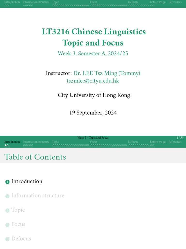 LT3216 Chinese Linguistics Week3 | PDF | Stress (Linguistics) | Linguistics