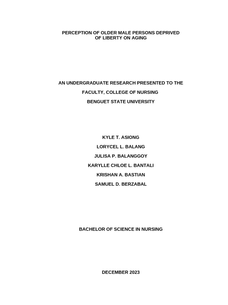 Aging Perceptions of Incarcerated Men | PDF | Prison | Prisoner
