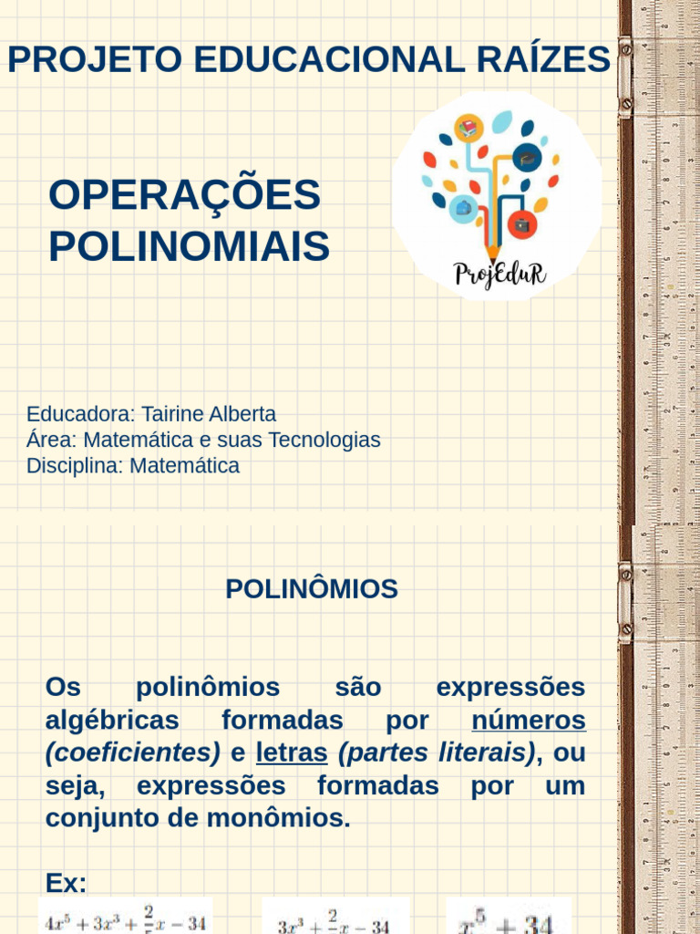 Operações Com Polinomios | PDF | Lógica matemática | Aritmética