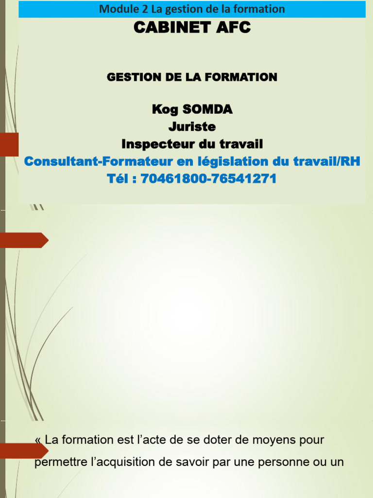 Gestion de la formation professionnelle | PDF | Gestion des ressources ...