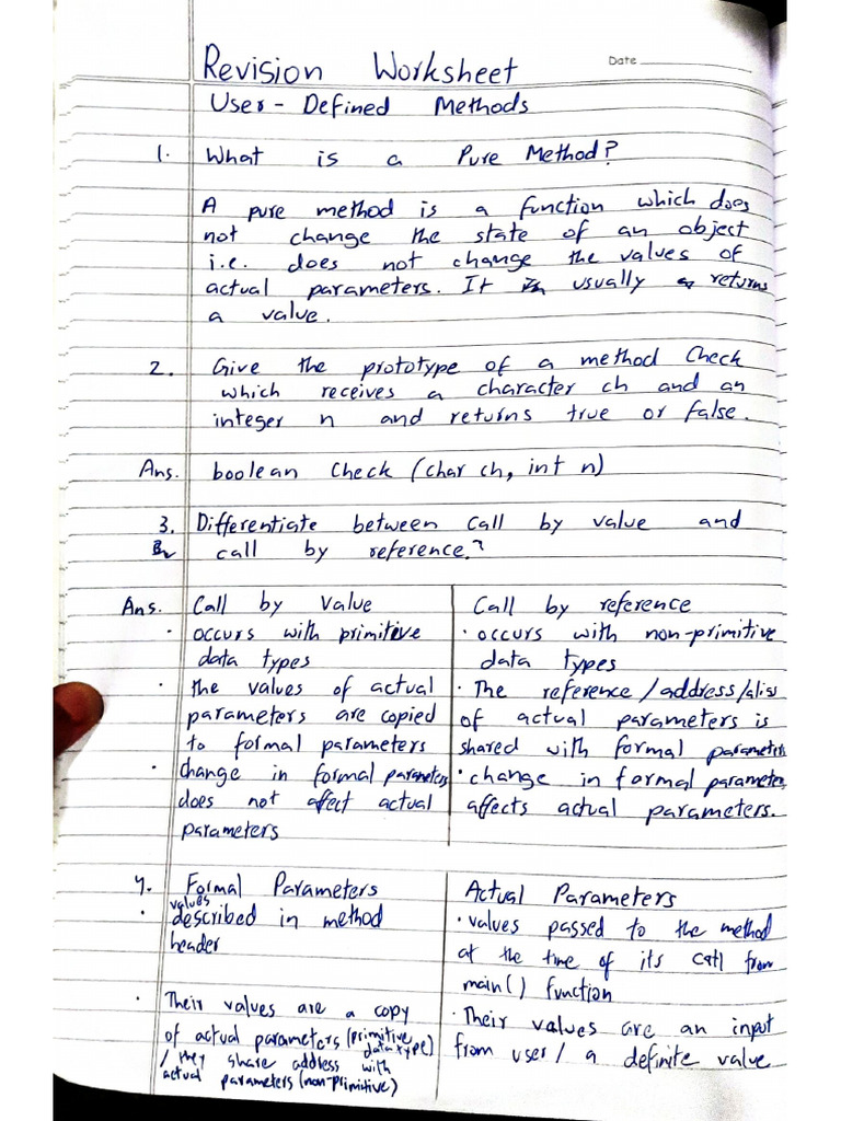 User Defined Methods in Java Practice Questions With Answers | PDF