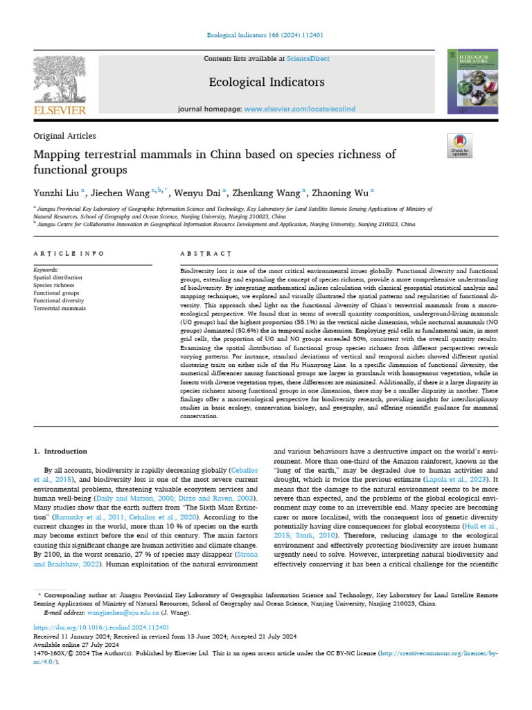 Mapping Terrestrial Mammals in China Based On Species Richness of | PDF ...