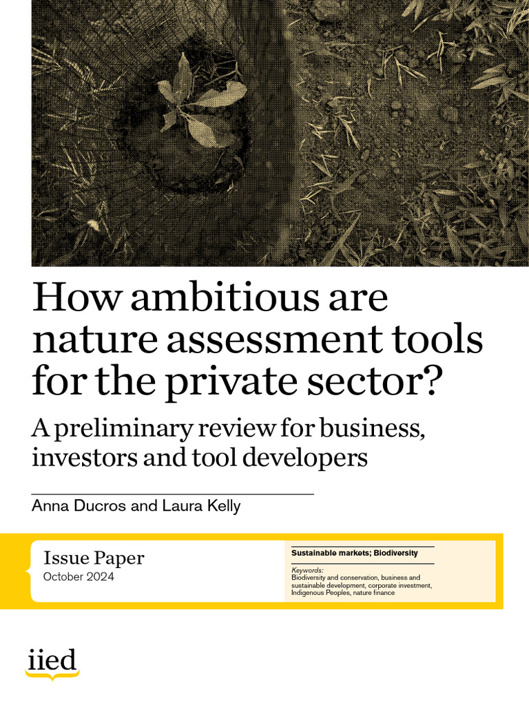 Nature Assessment Tools for Business Review | PDF | Sustainability ...