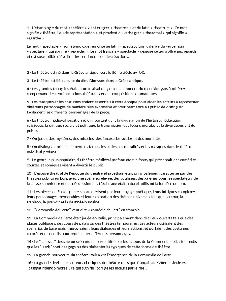 Étymologie et histoire du théâtre | PDF | Théâtre | Comédie
