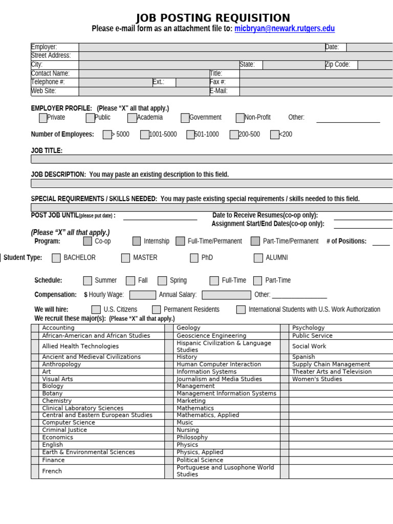 Job Posting Requisition Form | PDF | Telecommunications