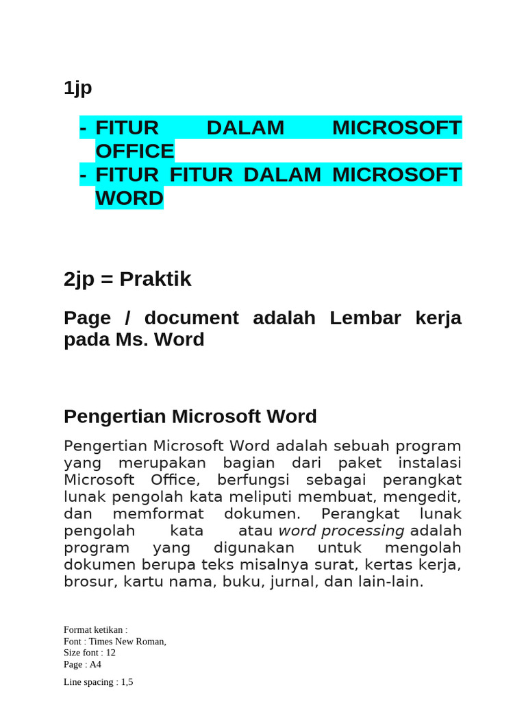 Praktek Ms - Word | PDF | Karier & Perkembangan | Seni