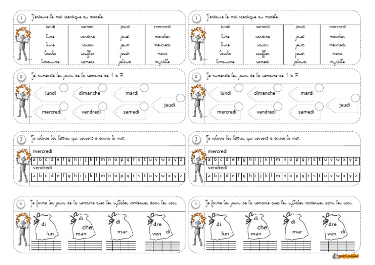 Rituels Lecture Jours de La Semaine Mini B | PDF
