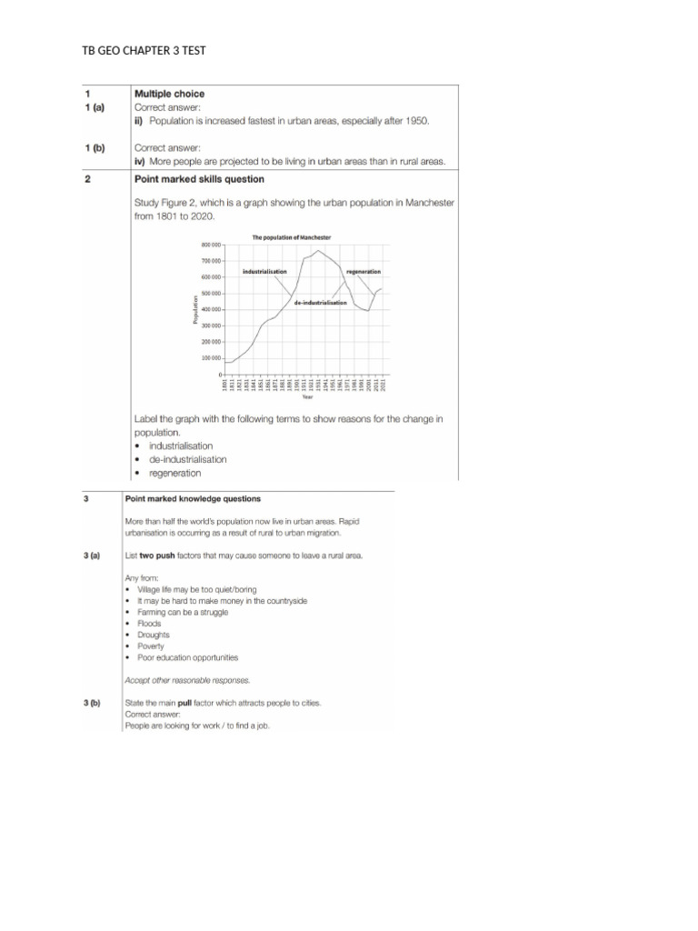TB Chapter 3 Test Answer Key | PDF