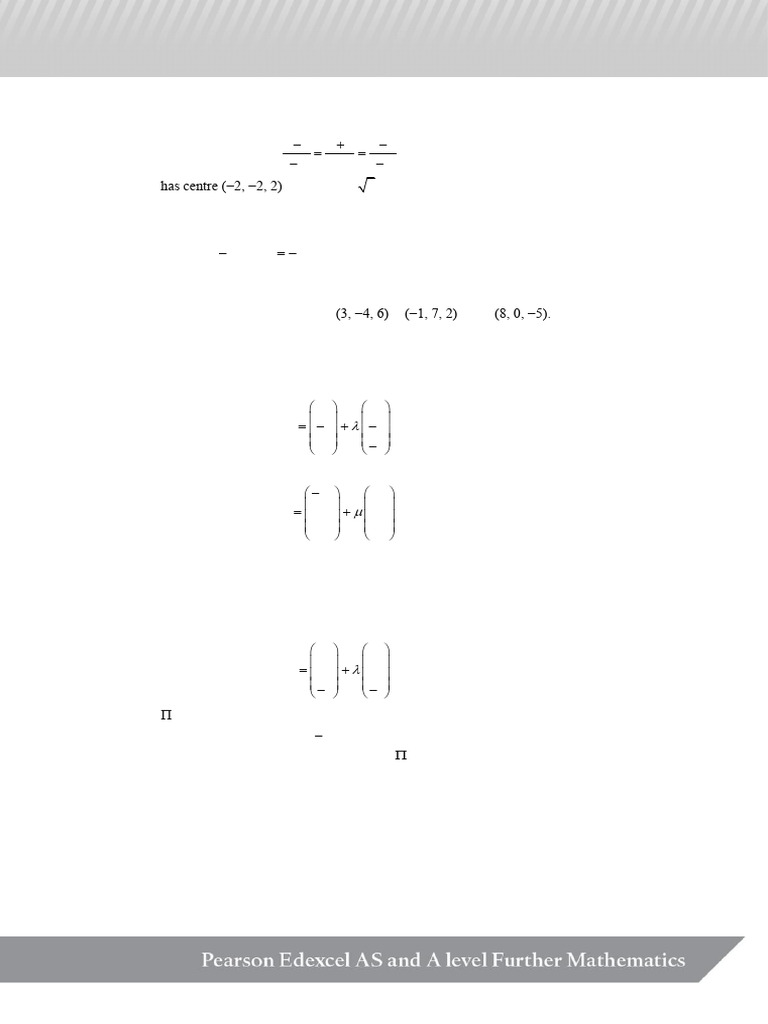 Core Pure Unit Test 7 Vectors | PDF | Equations | Perpendicular