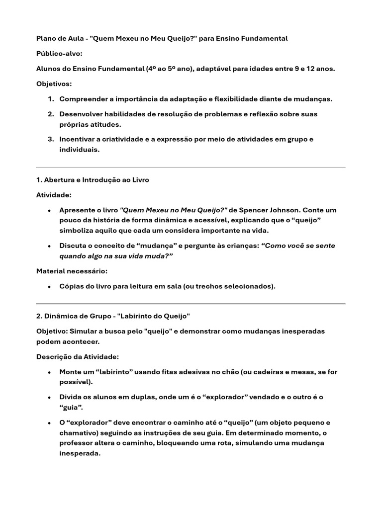 Plano de Aula: 