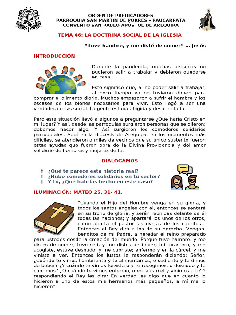 Doctrina Social de la Iglesia y Solidaridad | PDF | Iglesia Católica | Fe