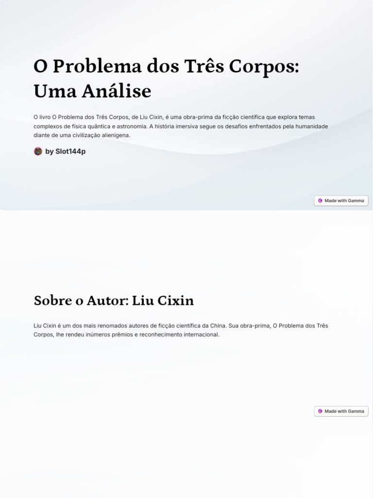 Análise do Livro O Problema dos Três Corpos | PDF