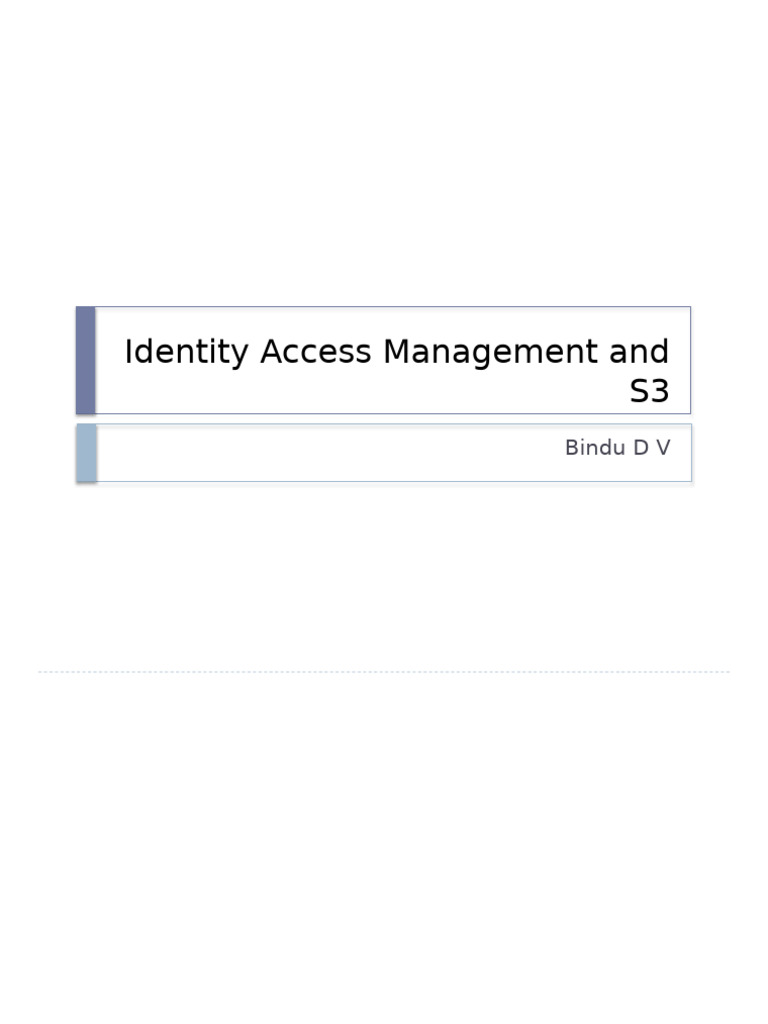 Identity Access Management and S3 | PDF | Computers