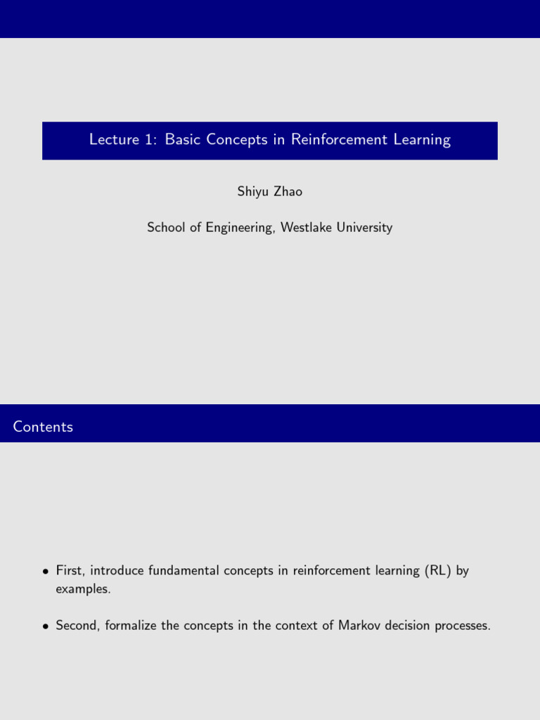 Book Mathmatical Foundation of Reinforcement Learning Lecture Slides ...