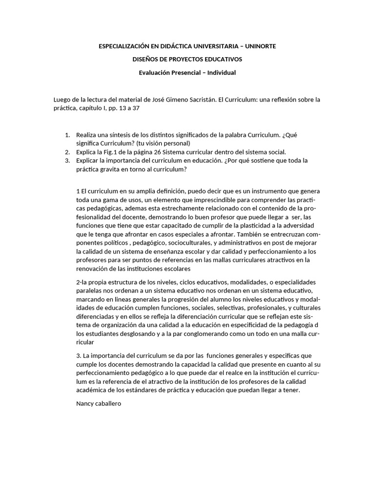 Importancia del Curriculum en Educación | PDF | Plan de estudios | Maestros