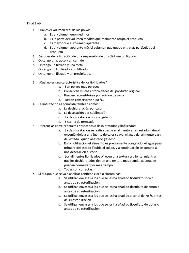 Examen Obl Pdf Emulsión Mezcla