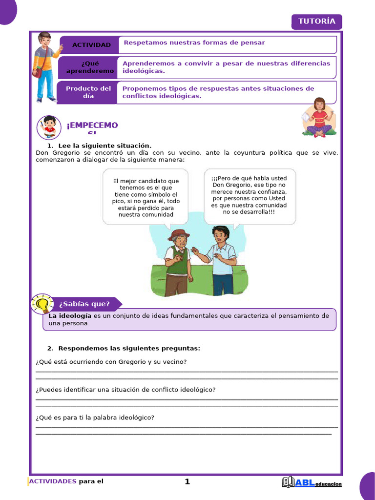 Actividad Tutoria | PDF | Crecimiento personal y profesional | Juegos y ...